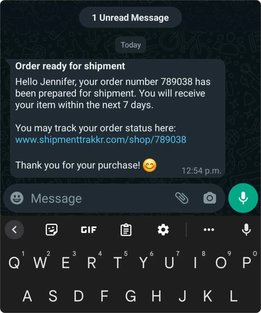 Order Tracking and Shipping Updates WhatsApp marketing messages