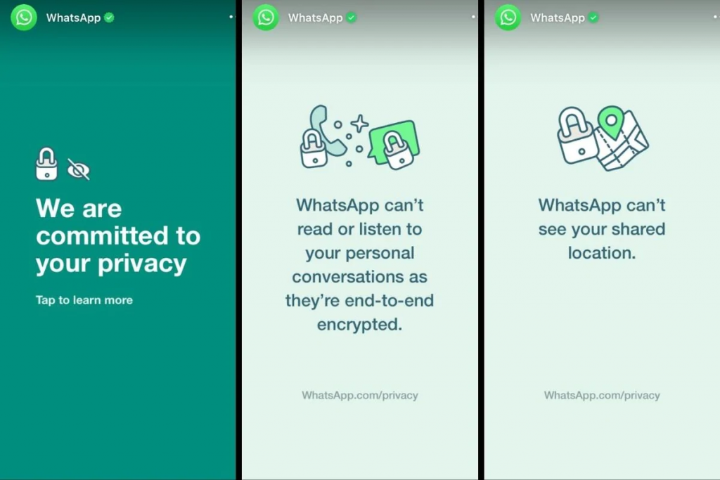 Security and privacy features offered by WhatsApp business