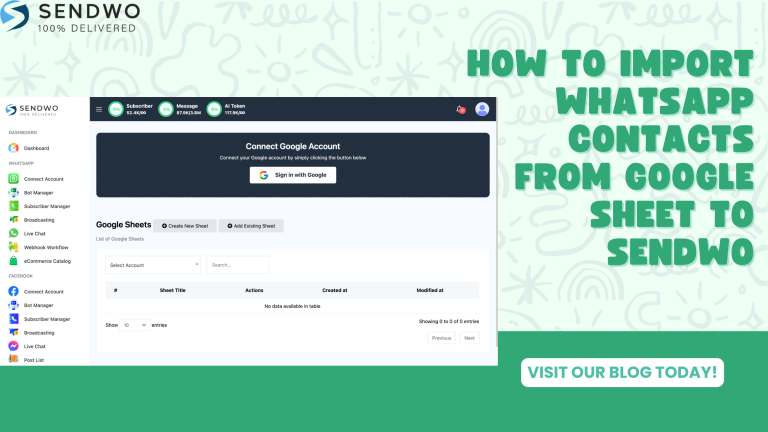 How to Import WhatsApp Contacts from Google Sheet to Sendwo
