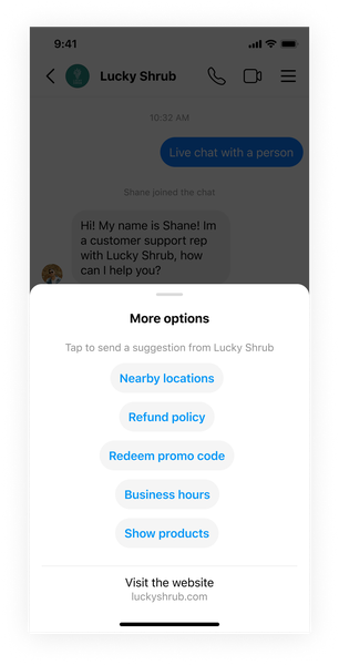 persistent menu in Instagram
